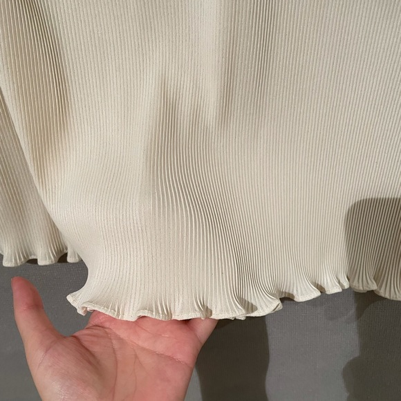 Vintage soft 2pc pleated chiffon blouson dress - Picture 5 of 7